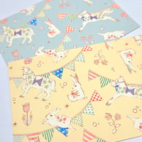 「馬とうさぎパーティ」のポストカード2枚セット