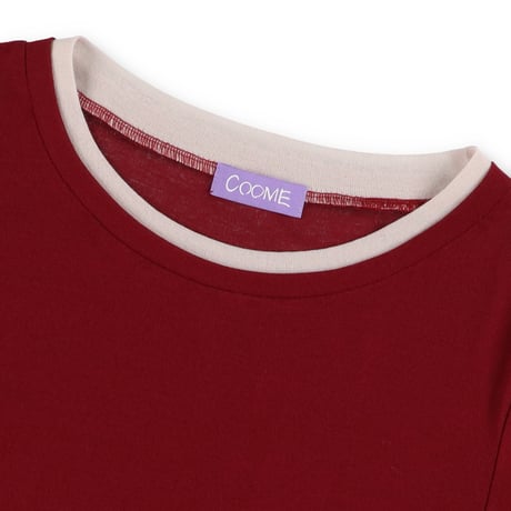 SHEER LAYERED TOP (COOMEFW26CS03) BURGUNDY