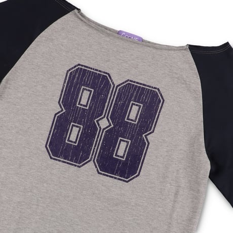 RAGLAN CUT OFF TEE (COOMEFW26CS05) GREY x NAVY