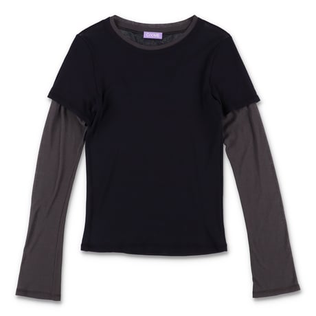 SHEER LAYERED TOP (COOMEFW26CS03) DARK NAVY