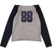 RAGLAN CUT OFF TEE (COOMEFW26CS05) GREY x NAVY
