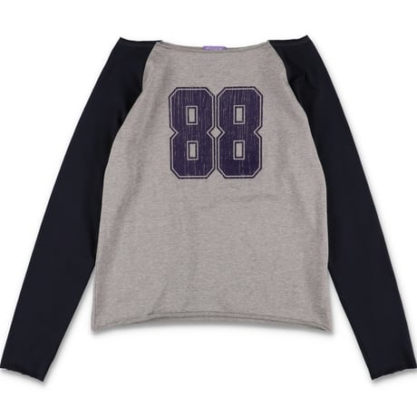 RAGLAN CUT OFF TEE (COOMEFW26CS05) GREY x NAVY