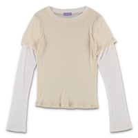 SHEER LAYERED TOP (COOMEFW26CS03) CREAM