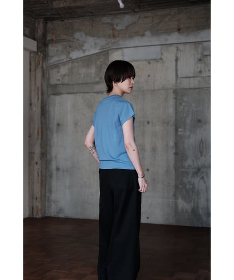 LIFiLL / Woolish French Sleeve Tee(Blue)