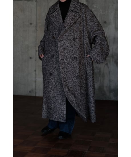 BISOWN / LOOP TWEED DOUBLE BLEASTED COAT(HERRINGBONE LOOP TWEED)