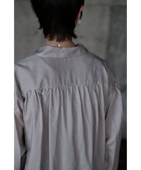 BISOWN / SZ BOIL COTTON SMOCK SHIRTS(BROWN HOUNDSTOOTH)