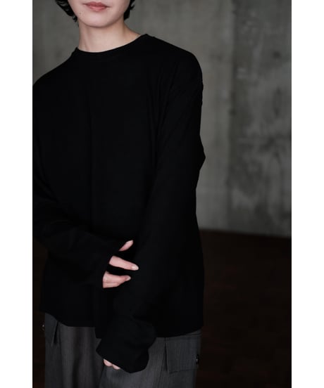 LIFiLL / Super200's Wool Longsleeve Tee(Black)