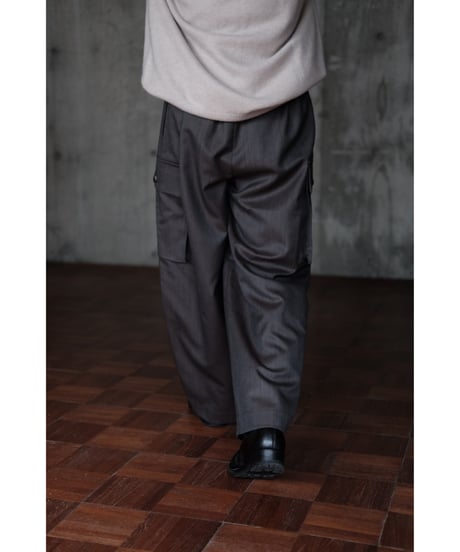 BISOWN / BRITISH CLASSIC WOOL EASY PANTS 43(BROWN HERRINGBONE)