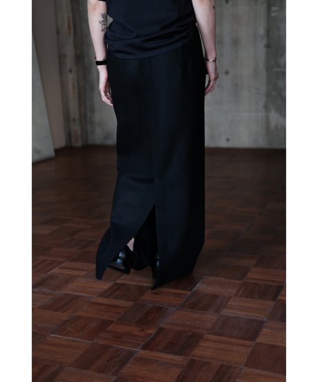【26AW先行予約商品】LIFiLL / Woolish Milled Smooth Long Skirt(Black)