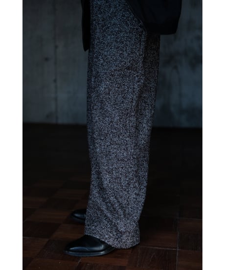 BISOWN / LOOP TWEED EASY WIDE PANTS(HERRINGBONE LOOP TWEED)