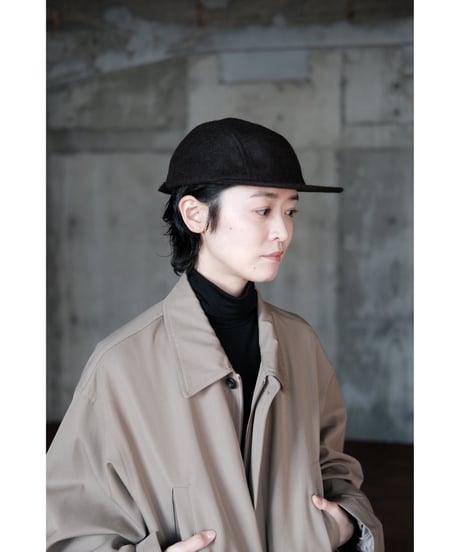 BISOWN / ALPACA DOUBLECLOTH CAP(DARK BROWN)