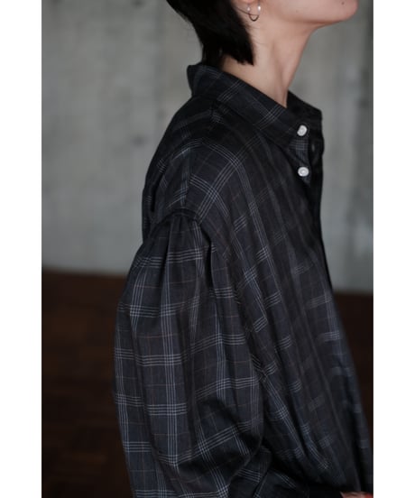 BISOWN / SZ BOIL COTTON SMOCK SHIRTS(TOP GRAY CHECK)