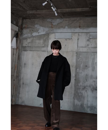 BISOWN / MIXED-WALE CORDUROY NOTUCK SLACKS(BROWN)
