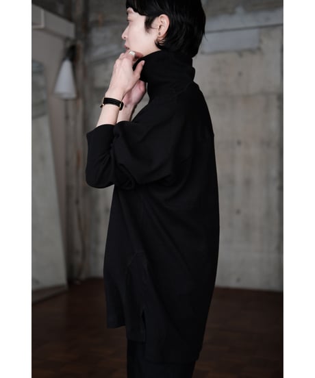 ANSNAM / Honeycomb Highneck Longsleeve(Black)