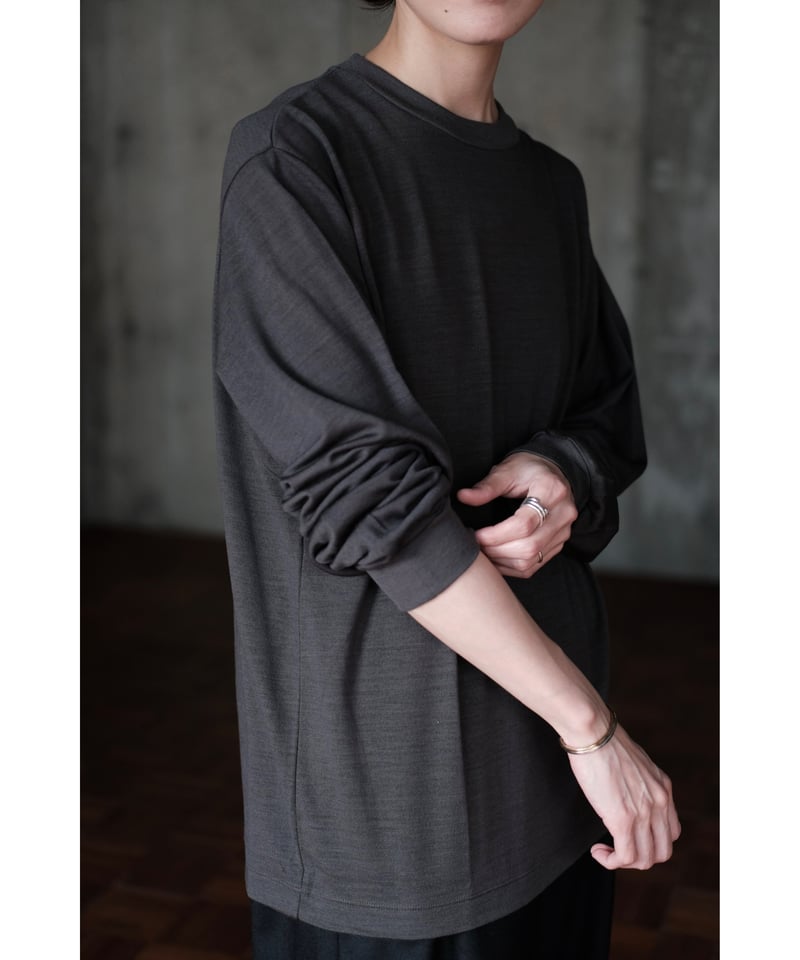 LIFiLL / Woolish Longsleeve Tee(Charcoal) | PARK