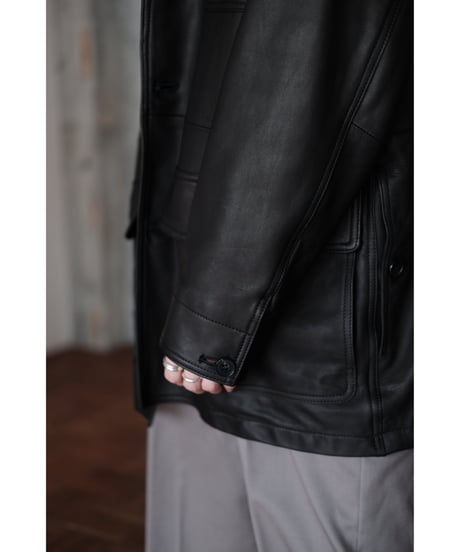BISOWN / LUMB LEATHER HUNTING JACKET(Black)
