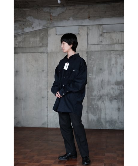 I am dork / Work Shirt(Cotton/Navy)