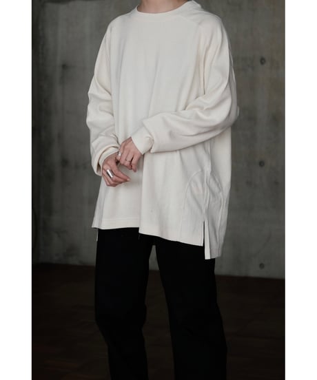 ANSNAM / Honeycomb Crewneck Longsleeve(Cream)