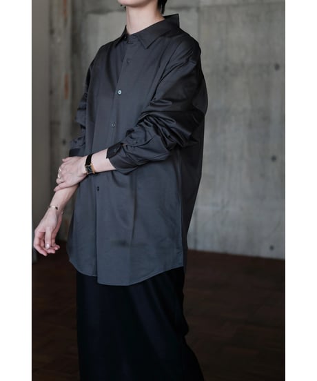 【26AW先行販売商品】LIFiLL / GIZA45 Oversized Shirt(Charcoal)