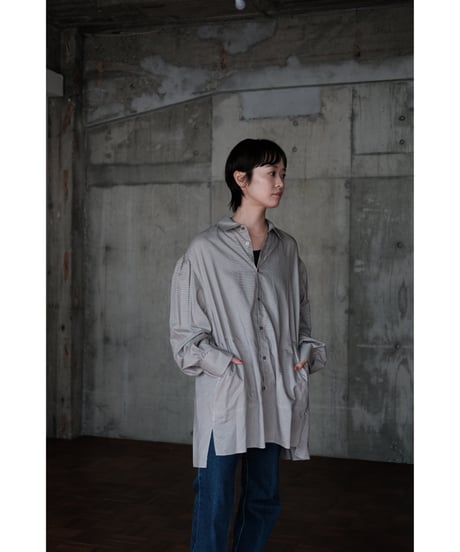 BISOWN / SZ BOIL COTTON SMOCK SHIRTS(BROWN HOUNDSTOOTH)
