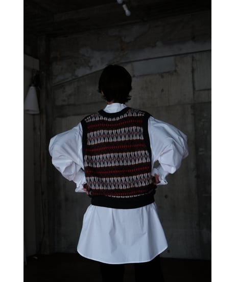 BISOWN / CASHMERE MIX PATTERN VEST(MIX)