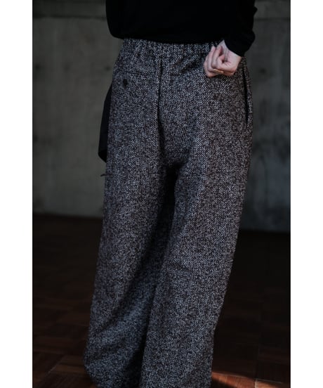 BISOWN / LOOP TWEED EASY WIDE PANTS(HERRINGBONE LOOP TWEED)
