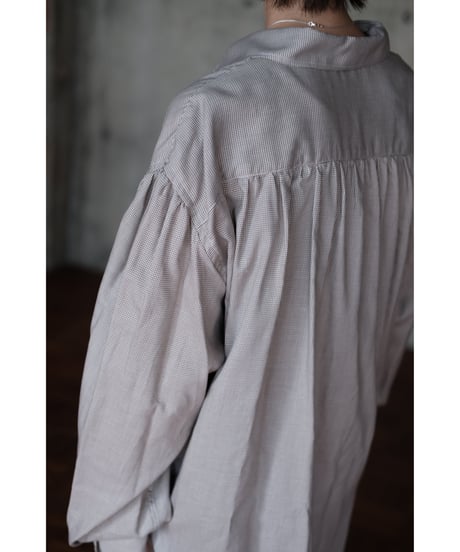 BISOWN / SZ BOIL COTTON SMOCK SHIRTS(BROWN HOUNDSTOOTH)