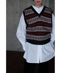 BISOWN / CASHMERE MIX PATTERN VEST(MIX)