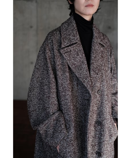 BISOWN / LOOP TWEED DOUBLE BLEASTED COAT(HERRINGBONE LOOP TWEED)