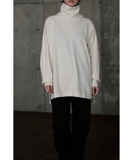 ANSNAM / Honeycomb Highneck Longsleeve(Cream)