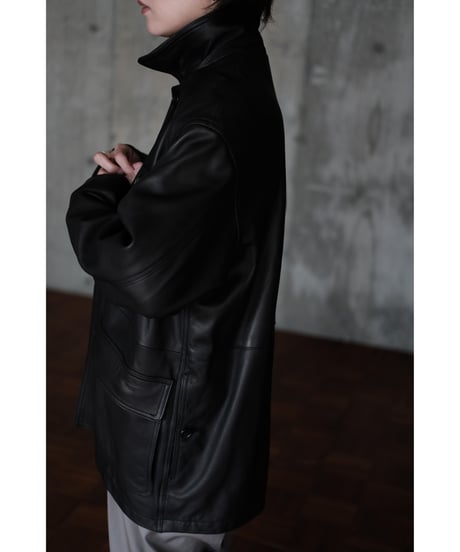 BISOWN / LUMB LEATHER HUNTING JACKET(Black)