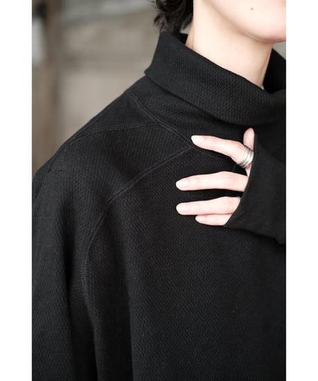 ANSNAM / Honeycomb Highneck Longsleeve(Black)