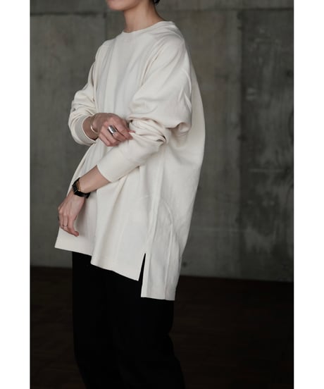 ANSNAM / Honeycomb Crewneck Longsleeve(Cream)