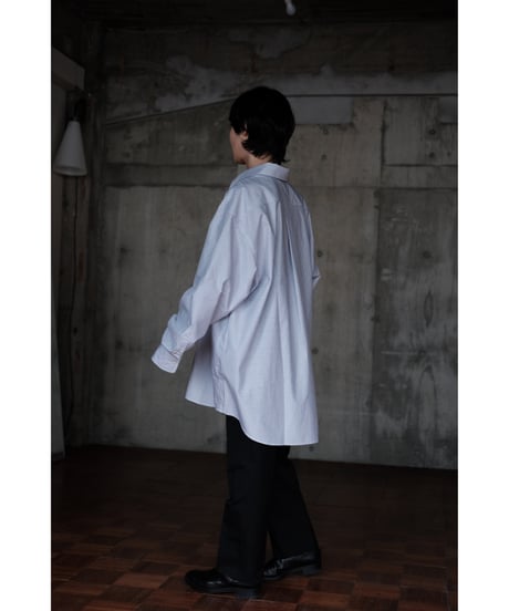 I am dork / Work Shirt(Cotton/White×Blue×Brown Check)
