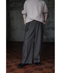 BISOWN / BRITISH CLASSIC WOOL EASY PANTS 43(BROWN HERRINGBONE)