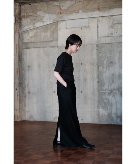【26AW先行予約商品】LIFiLL / Woolish Milled Smooth Long Skirt(Black)