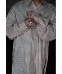 I am dork / Work Shirt(Cotton/Pink Beige Check)