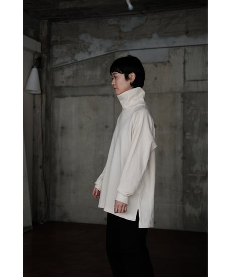 ANSNAM / Honeycomb Highneck Longsleeve(Cream)