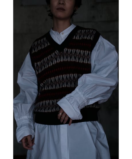 BISOWN / CASHMERE MIX PATTERN VEST(MIX)