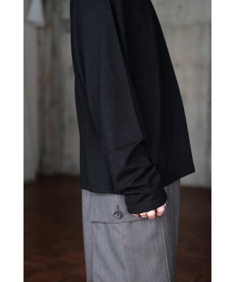 LIFiLL / Super200's Wool Longsleeve Tee(Black)