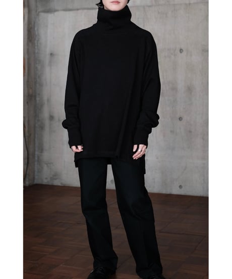 ANSNAM / Honeycomb Highneck Longsleeve(Black)