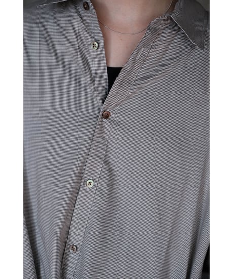 BISOWN / SZ BOIL COTTON SMOCK SHIRTS(BROWN HOUNDSTOOTH)