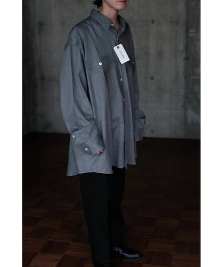 I am dork / Work Shirt(Cotton/Lt.Grey)