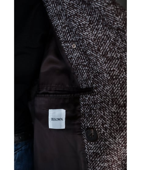 BISOWN / LOOP TWEED DOUBLE BLEASTED COAT(HERRINGBONE LOOP TWEED)