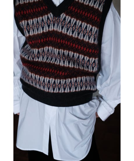 BISOWN / CASHMERE MIX PATTERN VEST(MIX)