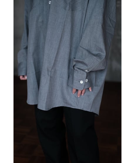 I am dork / Work Shirt(Cotton/Lt.Grey)