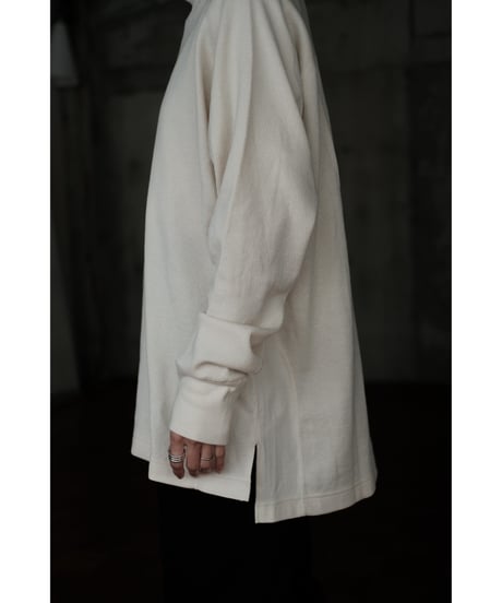 ANSNAM / Honeycomb Highneck Longsleeve(Cream)