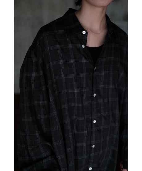 BISOWN / SZ BOIL COTTON SMOCK SHIRTS(TOP GRAY CHECK)