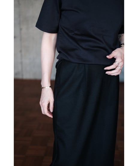 【26AW先行予約商品】LIFiLL / Woolish Milled Smooth Long Skirt(Black)