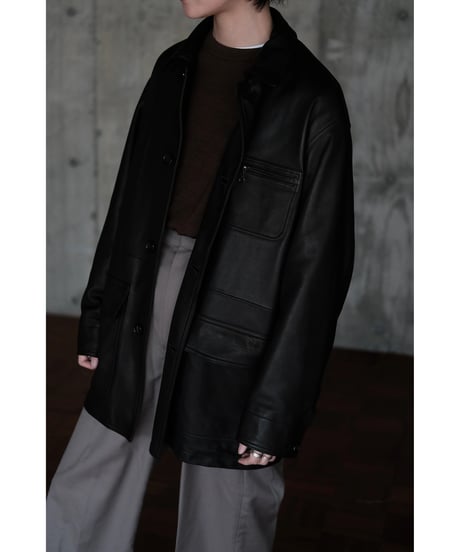 BISOWN / LUMB LEATHER HUNTING JACKET(Black)